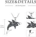 wholesale 925 Sterling Silver Shark Necklace for Women Mens Gifts Ocean Animal Charm Jewelry 45cm Chain Length-0-1