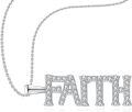 wholesale 925 Sterling Silver FAITH Pendant Necklace with Cubic Zirconia Stones - Christian Jewelry for Women-0-0