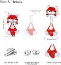 wholesale 925 Sterling Silver Red and White Cartoon Fox Stud Earrings for Women Girls Kids Cute Animal Gift Idea-0-3