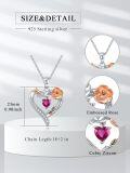 wholesale 925 Sterling Silver Heart Rose Pendant Necklaces for Women Girls s-0-1