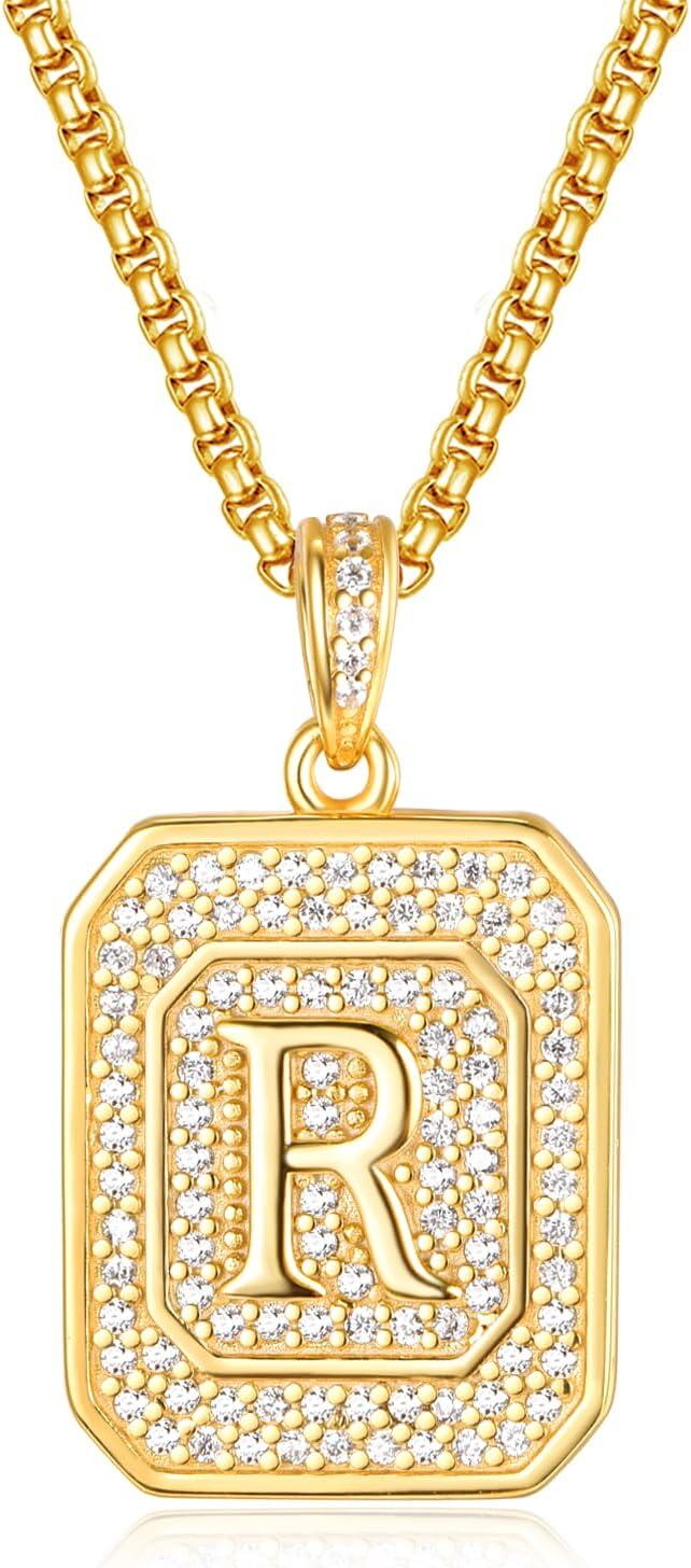 wholesale Gold Filled Sterling Silver Letter Jewelry Necklace for Women Gift for Mom Wife Birthday Anniversary Christmas-Letter R