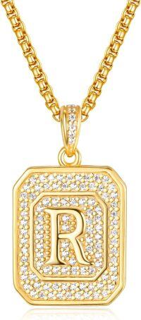 wholesale Gold Filled Sterling Silver Letter Jewelry Necklace for Women Gift for Mom Wife Birthday Anniversary Christmas-Letter R