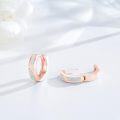 wholesale 925 Sterling Silver Plated Rose Gold Opal Viking Celtic Cross Huggie Earrings 15mm for Women Men Gifts-0-1