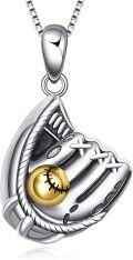 wholesale 925 Sterling Silver Baseball Glove & Ball Cremation Jewelry Keepsake Pendant Necklace w/Filler Kit-0-0