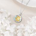 wholesale 925 Sterling Silver Sun & Moon with Stars and Rainbow Pendant Necklace-0-3