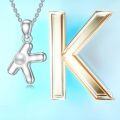 wholesale Sterling Silver Pearl Dainty Initial Necklace for Women-0-5