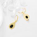 wholesale 925 Sterling Silver Black Onyx Teardrop Leverback Earrings - Western Boho Style-0-3