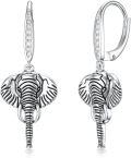 wholesale 925 Sterling Silver Hypoallergenic Elephant Drop Earrings for Women Girls  4cm Long-0-0