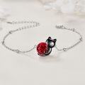 wholesale 14K Gold Pink Crystal Black Cat Pendant Necklace for Women Cats Lover-0-294