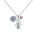 wholesale 925 Sterling Silver Personalized Boy Charm & Birthstone Evil Eye Pendant Necklaces for Women Custom Name s-0-0