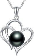 wholesale  Silver Black Pearl Pendant Necklace 10mm Freshwater Pearl Jewelry Gift for Women -0-0