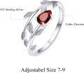 wholesale 925 Sterling Silver Garnet Birthstone Ring - Adjustable Size 7-9, Hypoallergenic, Gift for Women, Mom, Sister, Valentine's Day-0-4