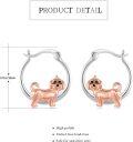 wholesale 925 Sterling Silver Rose Gold Plated Puppy Design Hoop Earrings - Adorable  for Girls and Women with Hypoallergenic Earwires-0-5