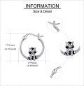 wholesale 925 Sterling Silver Raccoon Animal Hoop Earrings Gift for Women Girls Jewelry Accessories-0-3