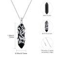 wholesale 925 Sterling Silver Black Wolf Tree Pendant Necklace Wholesale With Zircon Accents Elegant Design For Women-0-2
