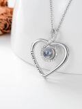 wholesale 14K Gold-Plated S925 Sterling Silver Nanotechnology Love Stone Photo Projection Necklace, Personalized Infinity Heart Pendant for Women, Gift for Her-0-6
