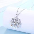 wholesale 925 Sterling Silver Multi-Color Stone 7 Chakras Flower Of Life Mandala Pendant Necklace-0-2