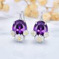 wholesale TOUPOP Daisy Leverback Earrings For Women Sterling Silver Crystal Earrings Flower Daisy Dangle Drop Earrings Birthday Christmas Gifts For Women -0-2