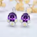 TOUPOP Sterling Silver Crystal Daisy Leverback Dangle Drop Earrings-0-2