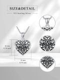 wholesale 925 Sterling Silver Heart Lotus Locket Necklace Oxidized Cubic Zirconia Photo Pendant-0-4