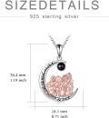 wholesale 925 Sterling Silver Black Onyx I Love You to the Moon & Back Sisters Pendant Necklace for Women-0-5