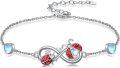 wholesale 925 Sterling Silver Infinity Love Ladybug Heart Charm Bracelet for Women and Girls-0-0