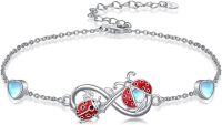 wholesale 925 Sterling Silver Infinity Love Ladybug Heart Charm Bracelet for Women and Girls-Infinity-Ladybug7"-9"
