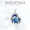 wholesale 925 Sterling Silver Blue Crystal Aquarius Zodiac Pendant Necklace for Women-0-2
