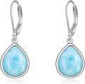 wholesale 925 Sterling Silver Larimar Teardrop Earrings for Women-0-0
