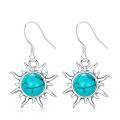 wholesale 925 Sterling Silver Turquoise Sun Drop Earrings for Women - Native American Style Nature Inspired Gemstone s-0-0