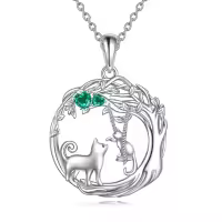 TOUPOP Sterling Silver Animal Mother Child Cat Pendant Necklaces Jewelry Christmas Valentine Mothers Day Birthday Gifts for Women Her Wife Girls-style_name:4-Cat