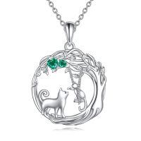 TOUPOP Sterling Silver Animal Mother Child Cat Pendant Necklaces Jewelry Christmas Valentine Mothers Day Birthday Gifts for Women Her Wife Girls-style_name:4-Cat