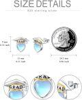 wholesale S925 Sterling Silver Heart Moonstone Graduation Cap Stud Earrings for Women-0-4