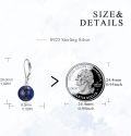 wholesale 925 Sterling Silver Yellow Jade Round Ball Leverback Dangle Drop Earrings for Women-0-14