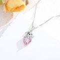 wholesale 925 Sterling Silver Pink Tourmaline Golden Retriever Dog Necklace, October Birthstone,  18+2 Chain, Gift for Women-0-2