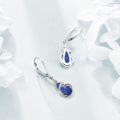 wholesale 925 Sterling Silver Lapis Lazuli Teardrop Dangle Leverback Earrings for Women and Girls-0-4