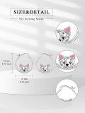 wholesale 925 Sterling Silver Cartoon Puppy Hoop Earrings for Women - Small Lightweight Huggie Earings with Pink Enamel Accents-0-1