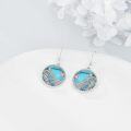 wholesale 925 Sterling Silver & Natural Turquoise Wave Filigree Earrings for Women, 0.7-1.33 Inch-0-3