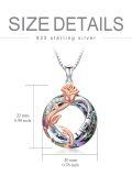 wholesale 925 Sterling Silver Rose Gold Rose I Love You Rainbow Crystal Pendant Necklace-0-3