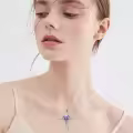 TOUPOP Sterling Silver Birthstone Cross Urn Necklace For Ashes Memorial Keepsake-0-3