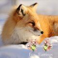 wholesale 925 Sterling Silver Cute Fox Holding Heart Earrings Wholesale Pink-0-24