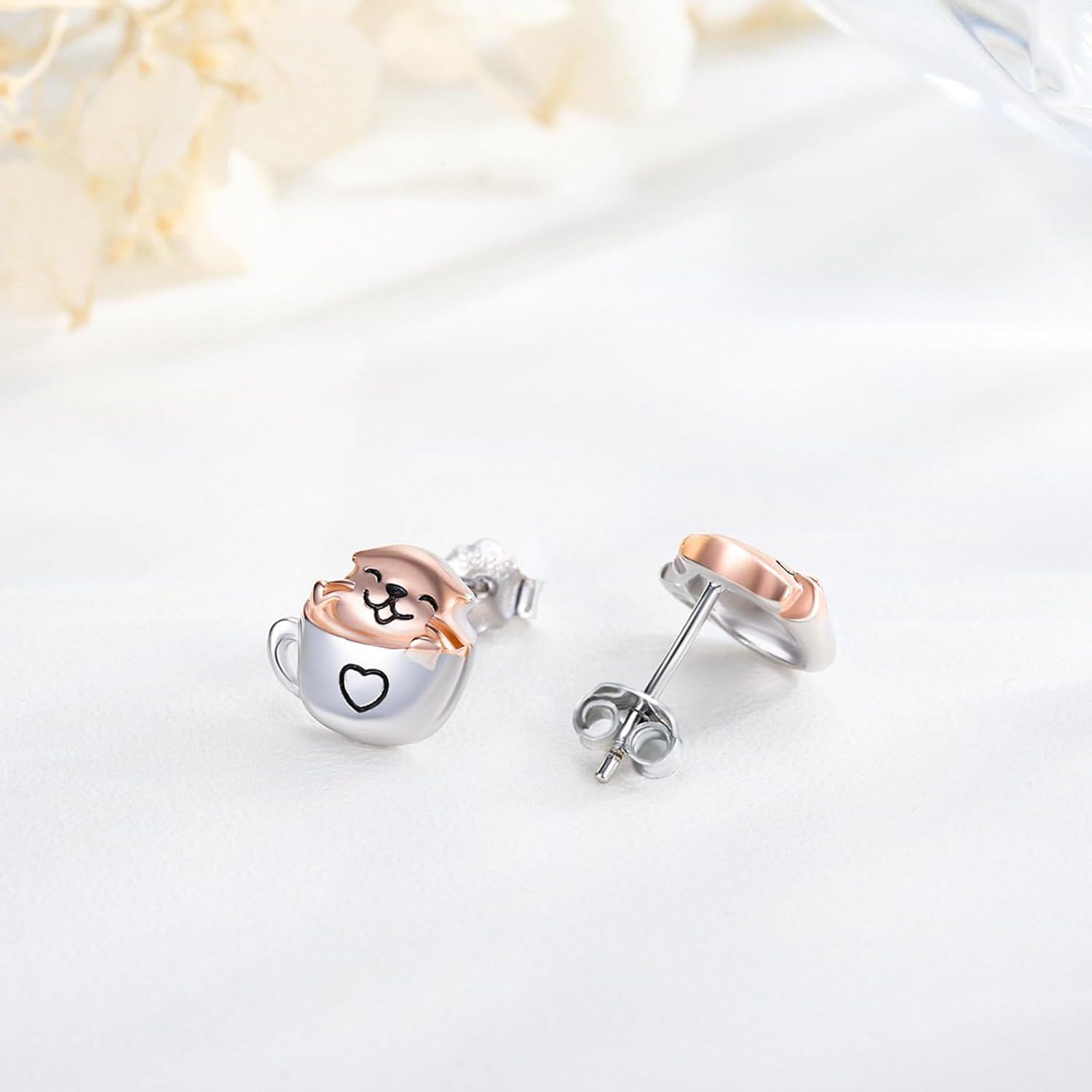 wholesale 925 Sterling Silver Teardrop Otter Heart Drop Dangle Hook Earrings for Women Girls  4cm Length-0-2