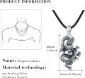 wholesale 925 Sterling Silver Metal Stone Dragon Pendant Necklaces for Men & Women-0-5