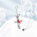 wholesale TOUPOP Red Cardinal Urn Necklace For Ashes S925 Sterling Silver Crystal Cremation Jewelry Bird Memorial -0-2