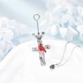 TOUPOP Sterling Silver Crystal Red Cardinal Urn Necklace For Ashes-0-2