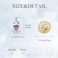 wholesale 925 Sterling Silver Metal Stone Anchor Necklace with American Flag Design - Nautical Pendant  for Women and Girls-0-1