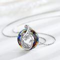 wholesale 925 Sterling Silver Rainbow Crystal Peacock & Phoenix Pendant Necklace-0-1
