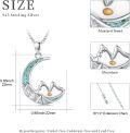 wholesale 925 Sterling Silver Crescent Moon Turquoise & Citrine Pendant Necklace Christian -0-1
