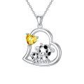 wholesale 925 Sterling Silver Mom Heart Shape Animal Pendant Necklaces for Women Girls Family Love Gift-0-65