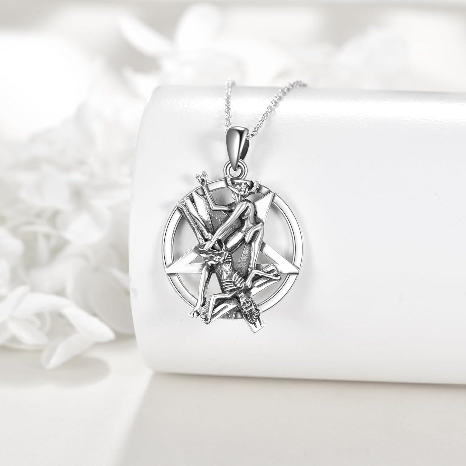 Sterling Silver Norse Viking Pentagram Celtic Knot Gothic Pendant Jewelry-0-2